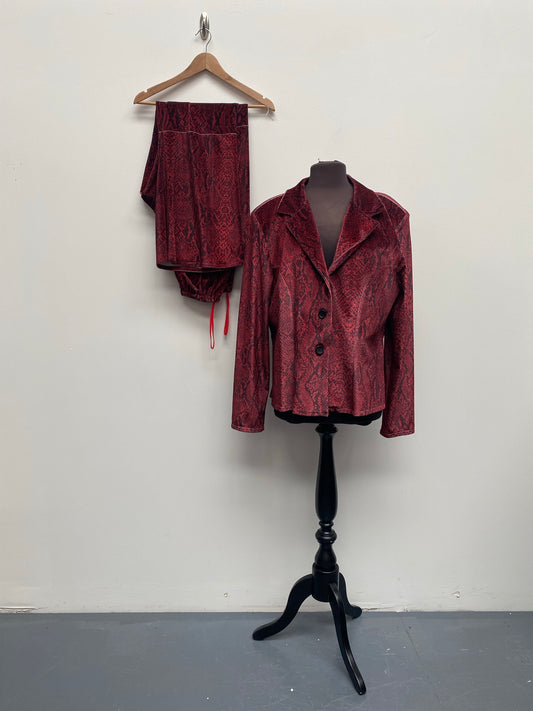 1970s Snakeskin Print Flared Suit Size EUR 46 Large - Ex Hire Fancy Dress Costume