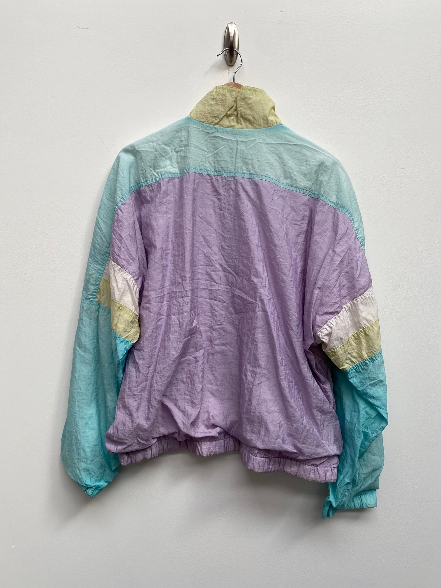 Vintage 80s Lilac, blue & yellow shell Suit Jacket Size XXL - Festival Wear