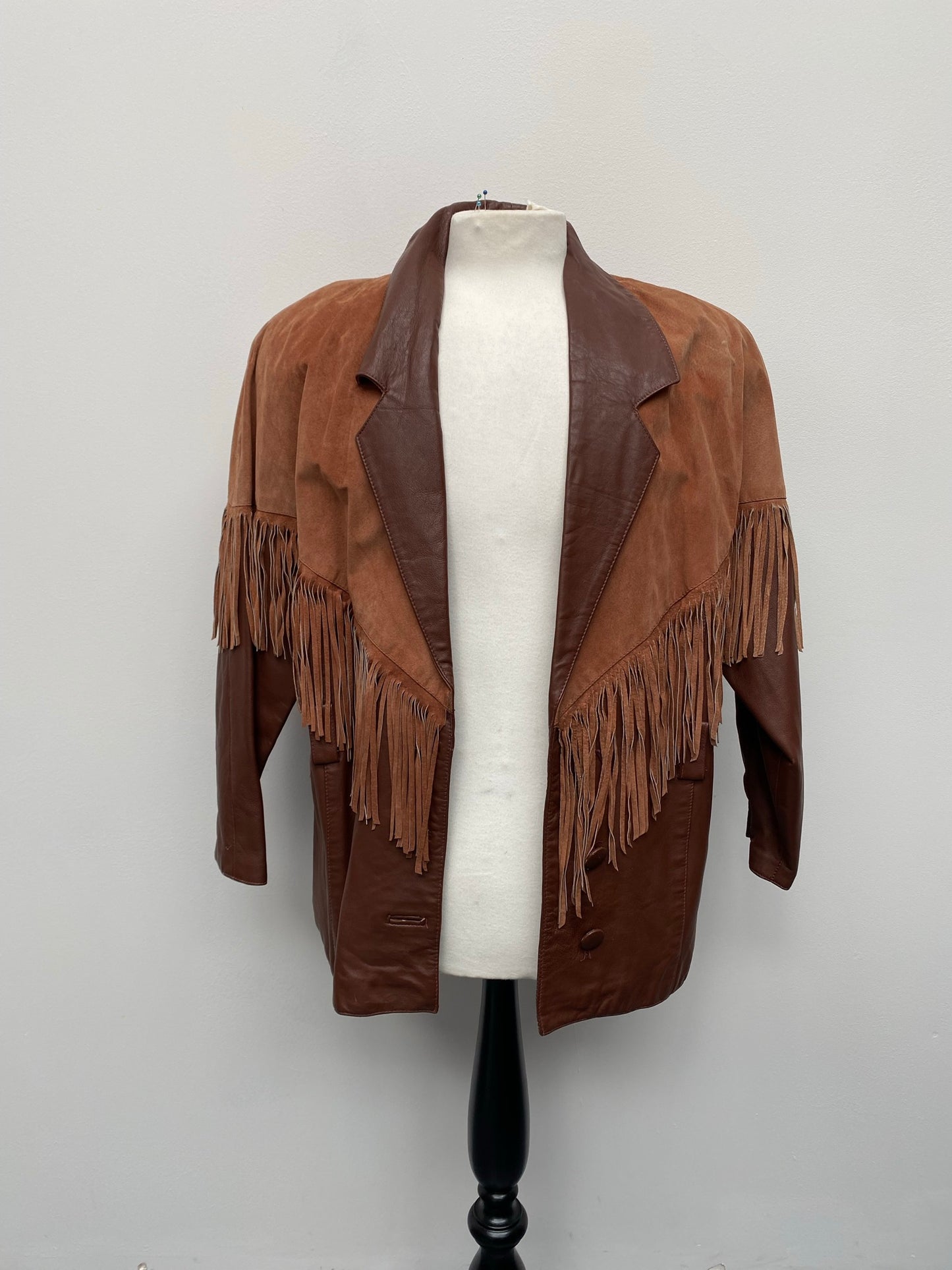 Vintage Brown Suede Cowboy Jacket Size Medium/Large Wild West - Ex Hire Fancy Dress