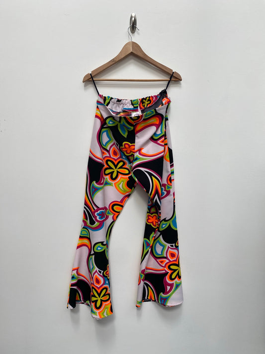 70s style psychedelic flared trousers Medium - Ex Hire Fancy Dress Costumes