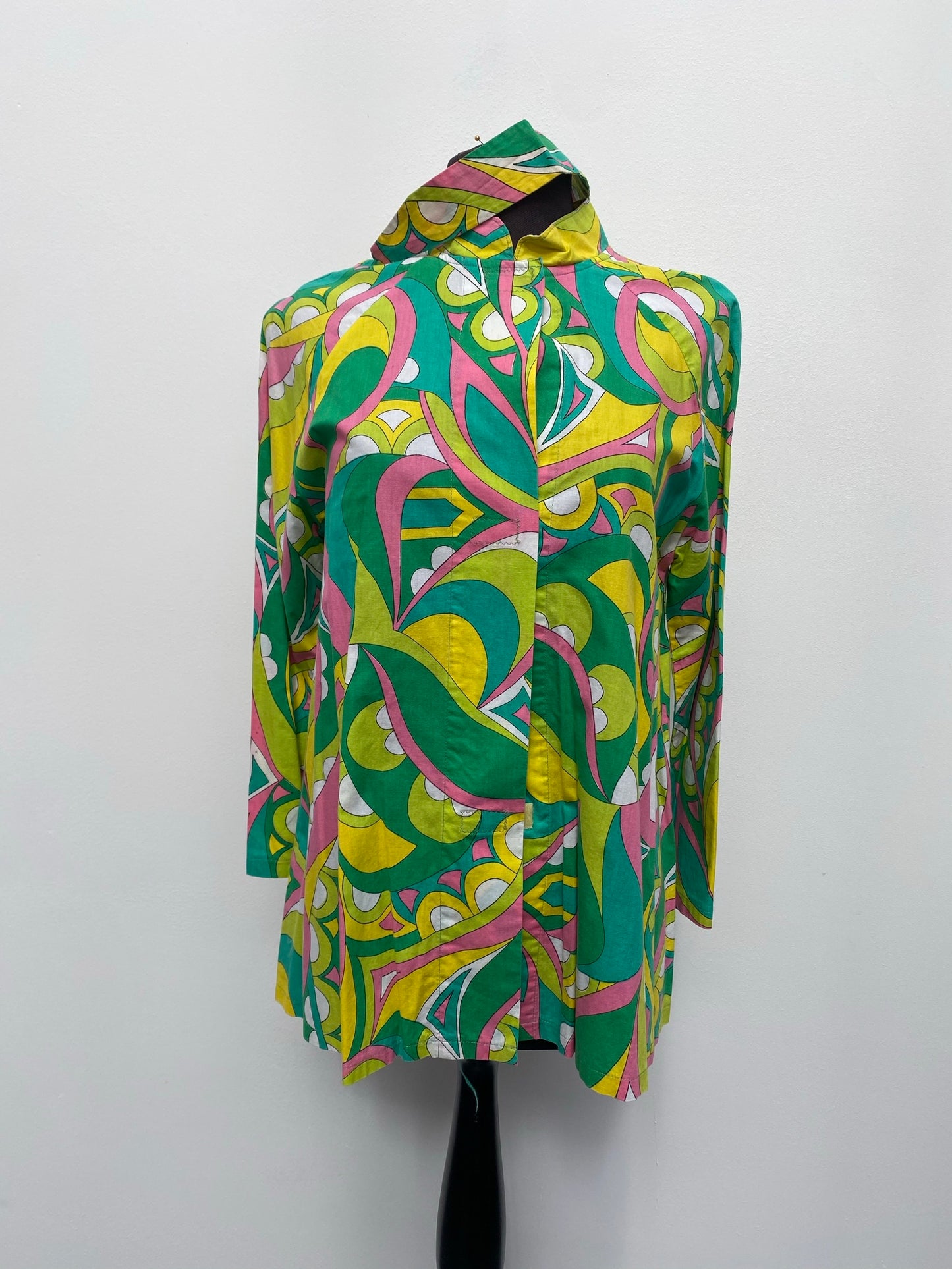 Ladies 70s style Pop Multi Coloured Shirt Medium - Ex Hire Fancy Dress Costumes