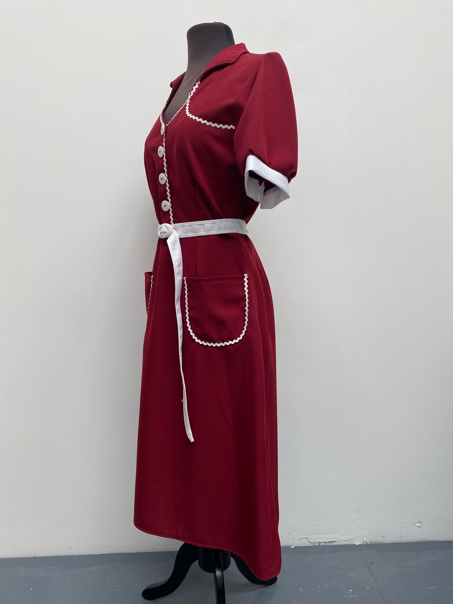 40s-50s Red & White Dress - Ex Hire Fancy Dress Costume