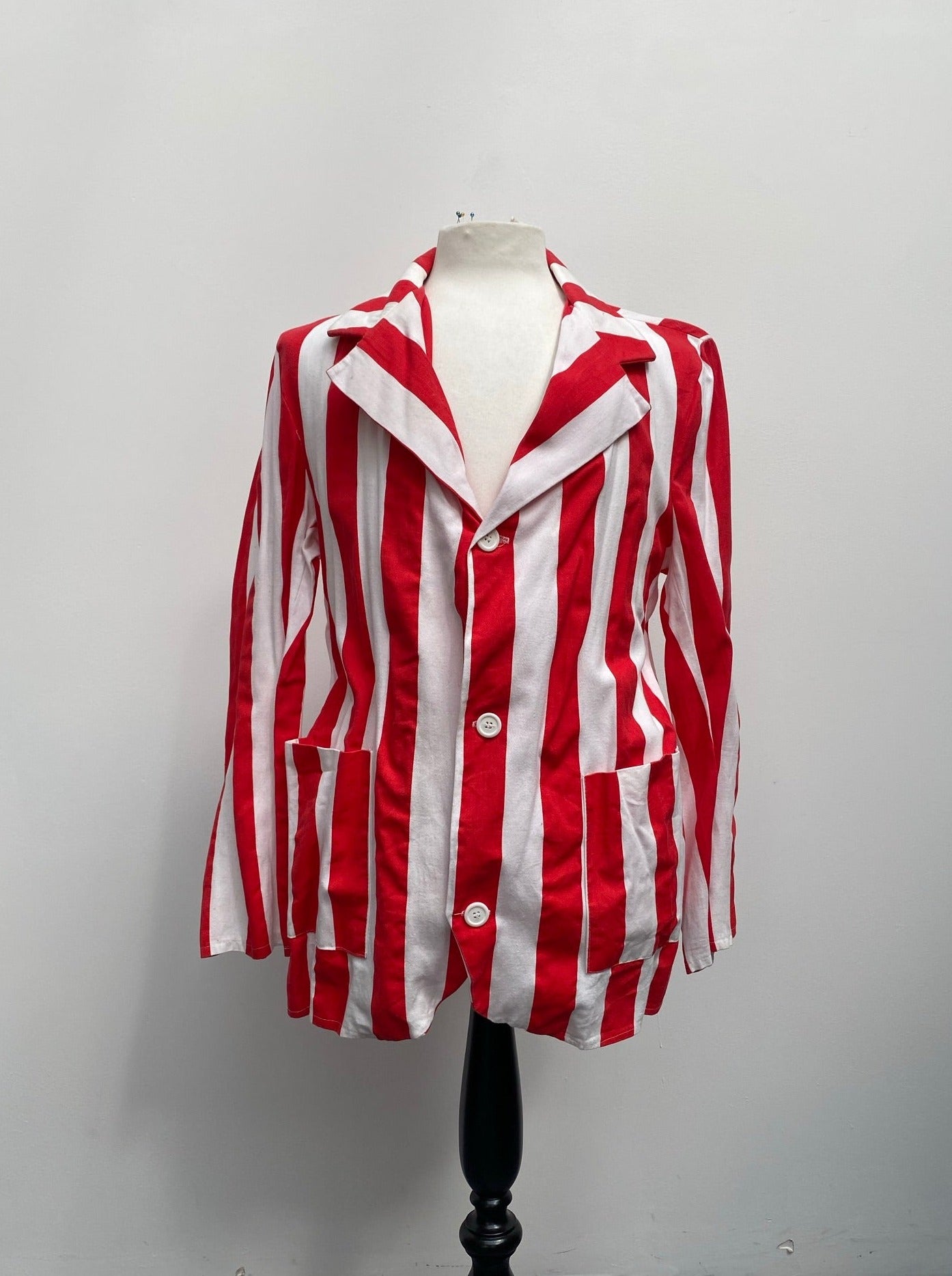 Red & White Striped Boating Blazer Size XL - Vintage Clothing