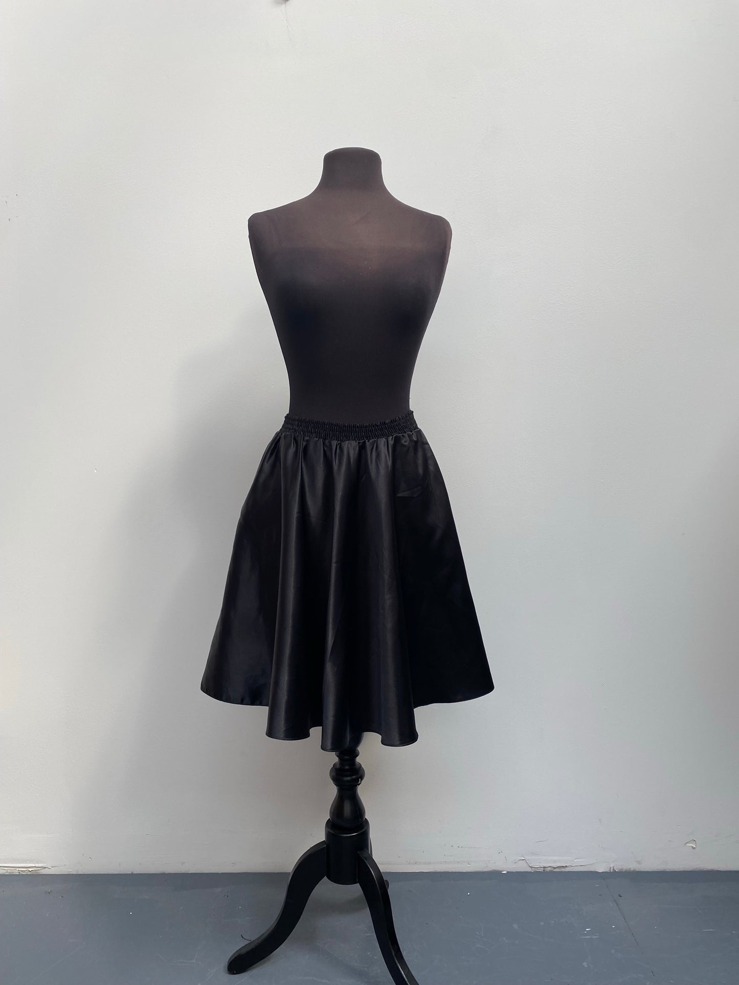 1950s Black Satin Skirt Size 8-10 - Ex Hire Fancy Dress Costume