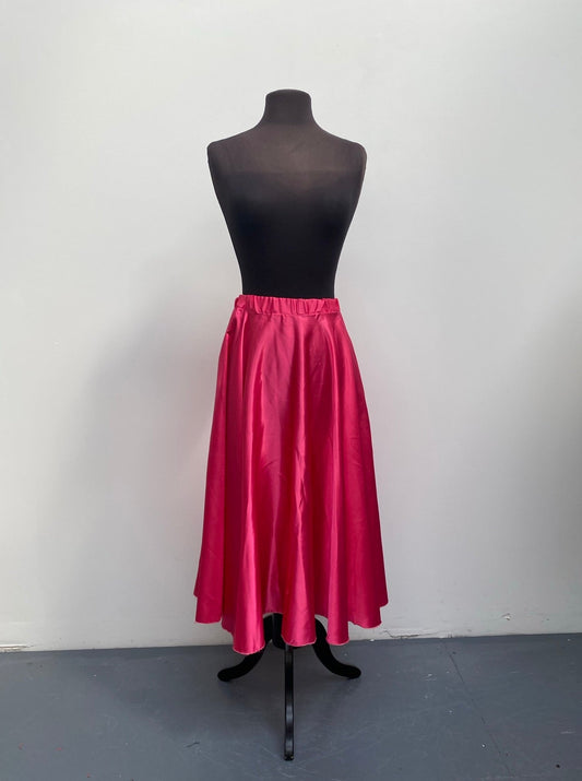 1950s Pink Satin Skirt Size 8-10 - Ex Hire Fancy Dress Costume