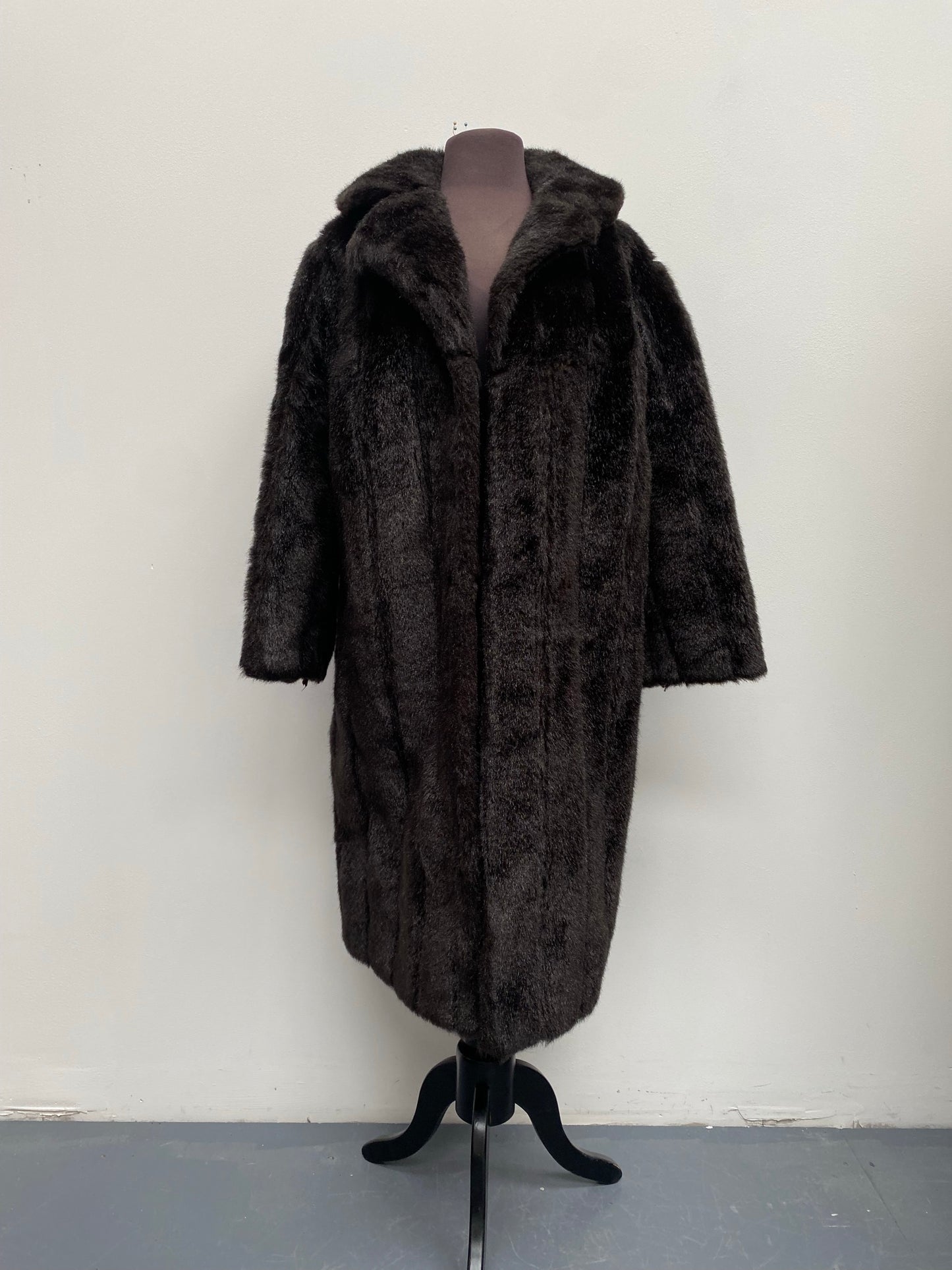 Vintage Faux Fur Dark Brown 1920s style Coat - Ex Hire Fancy Dress Costume