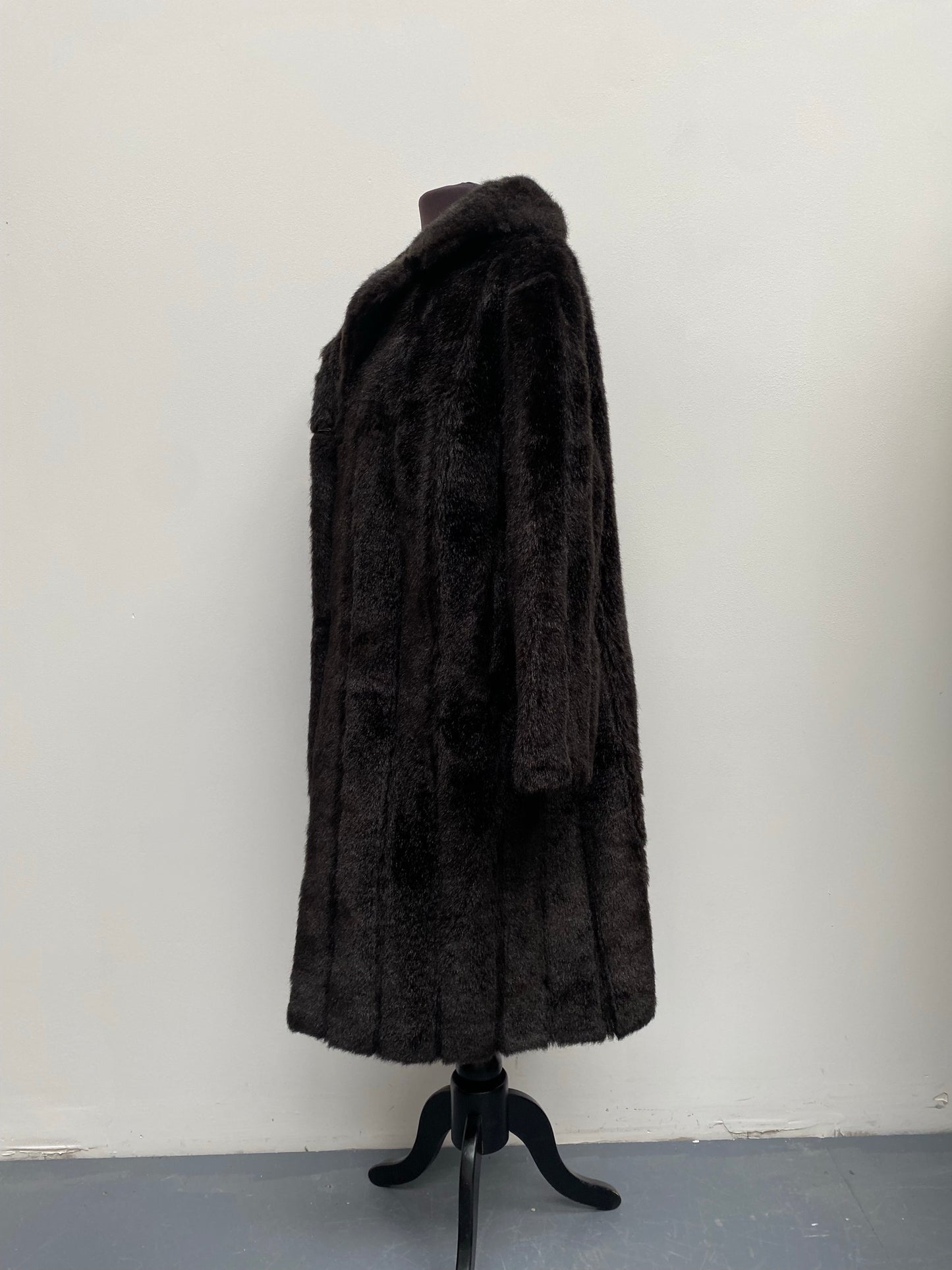 Vintage Faux Fur Dark Brown 1920s style Coat - Ex Hire Fancy Dress Costume