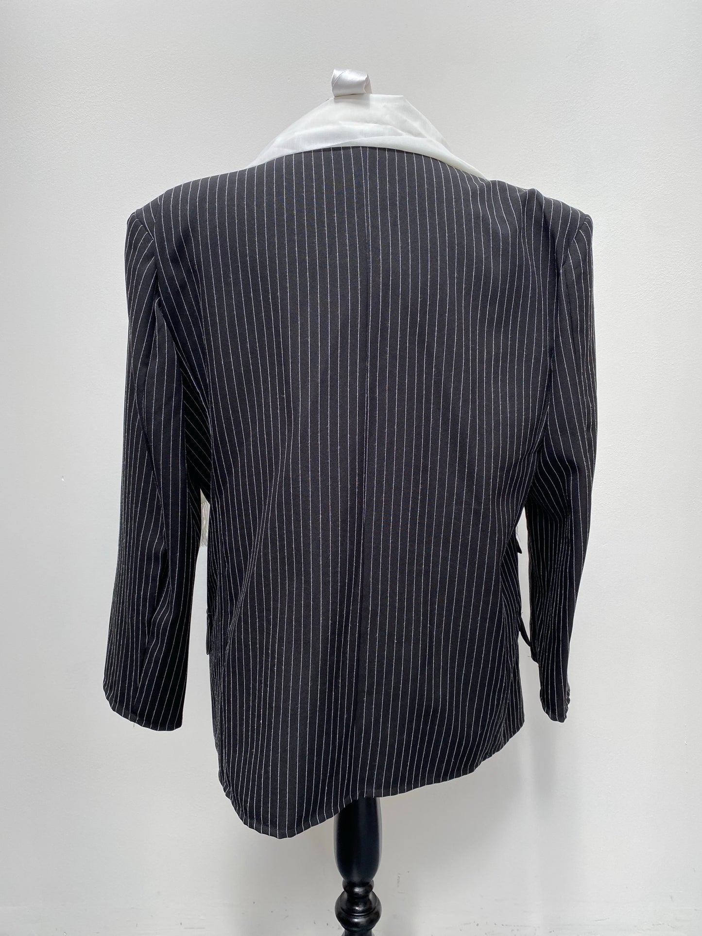 1920s Style Black Pinstripe Gangster Costume - Ex Hire Fancy Dress Costumes