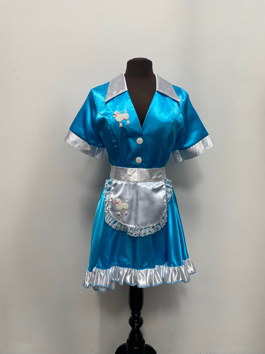 Blue 50s Waitress Size Small - Ex Hire Fancy Dress Costume