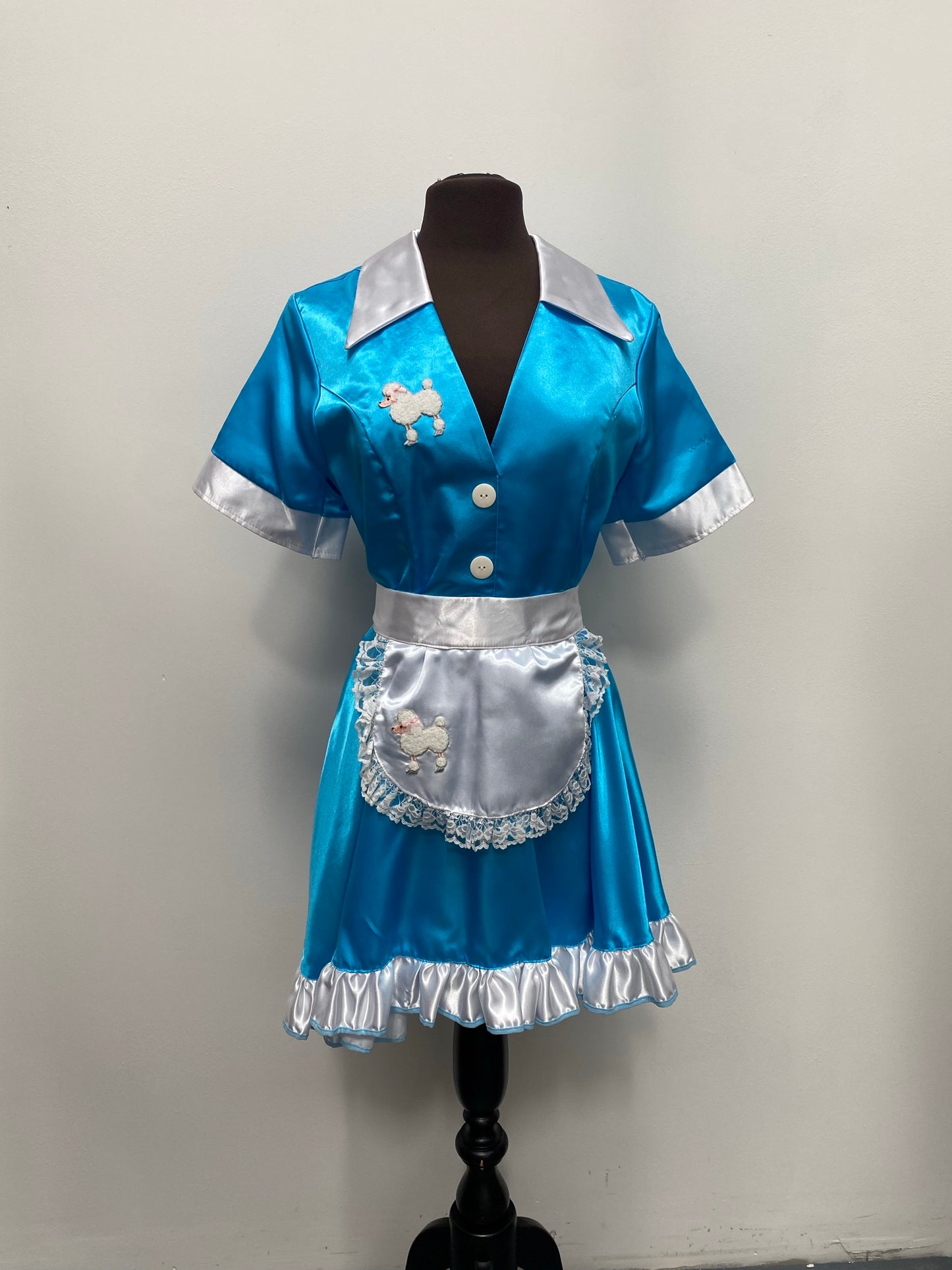 Blue 50s Waitress Size Small - Ex Hire Fancy Dress Costume