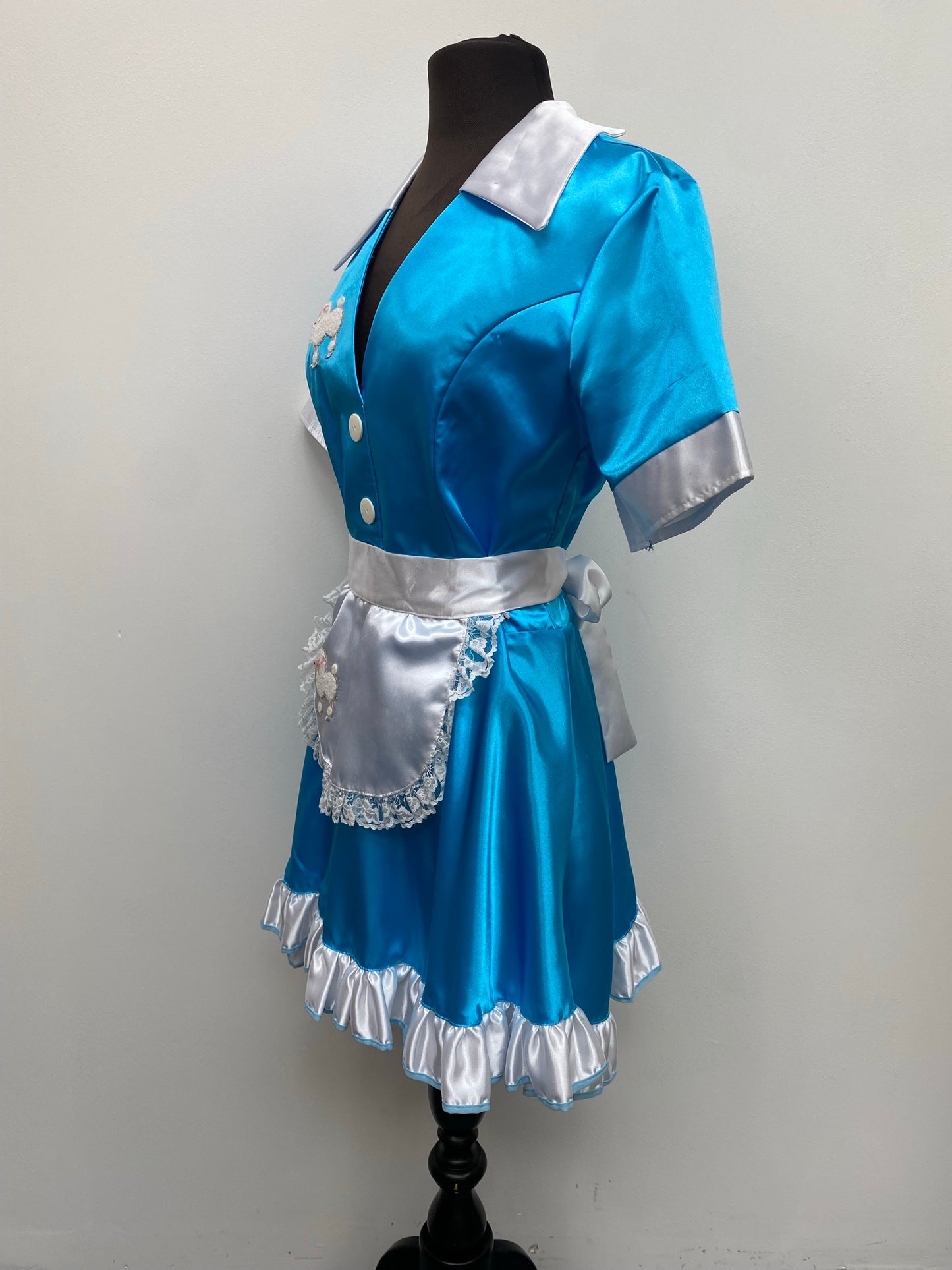 Blue 50s Waitress Size Small - Ex Hire Fancy Dress Costume