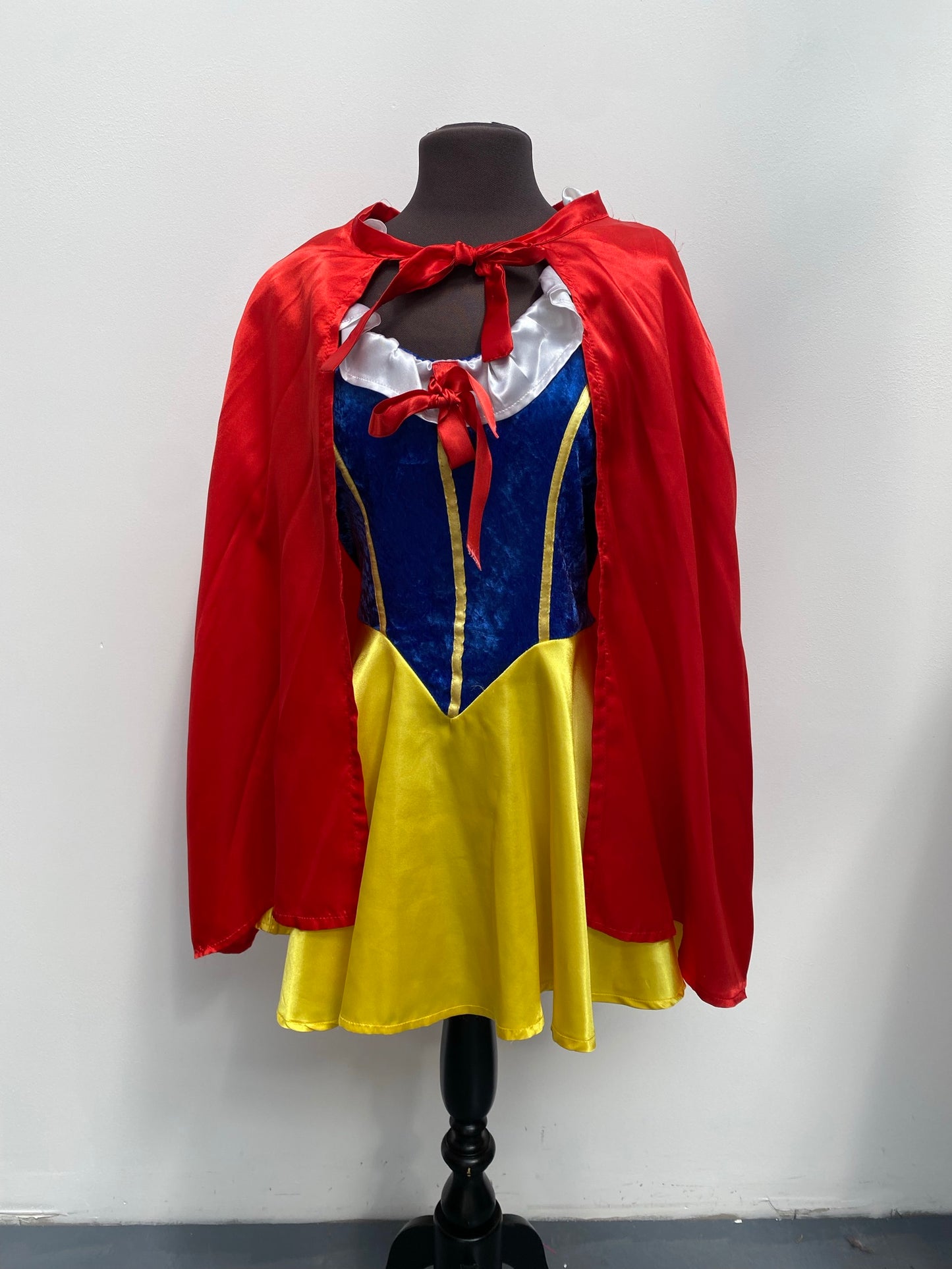 Adults Short Snow White Dress with Cape Size Small - Ex Hire Fancy Dress Costume