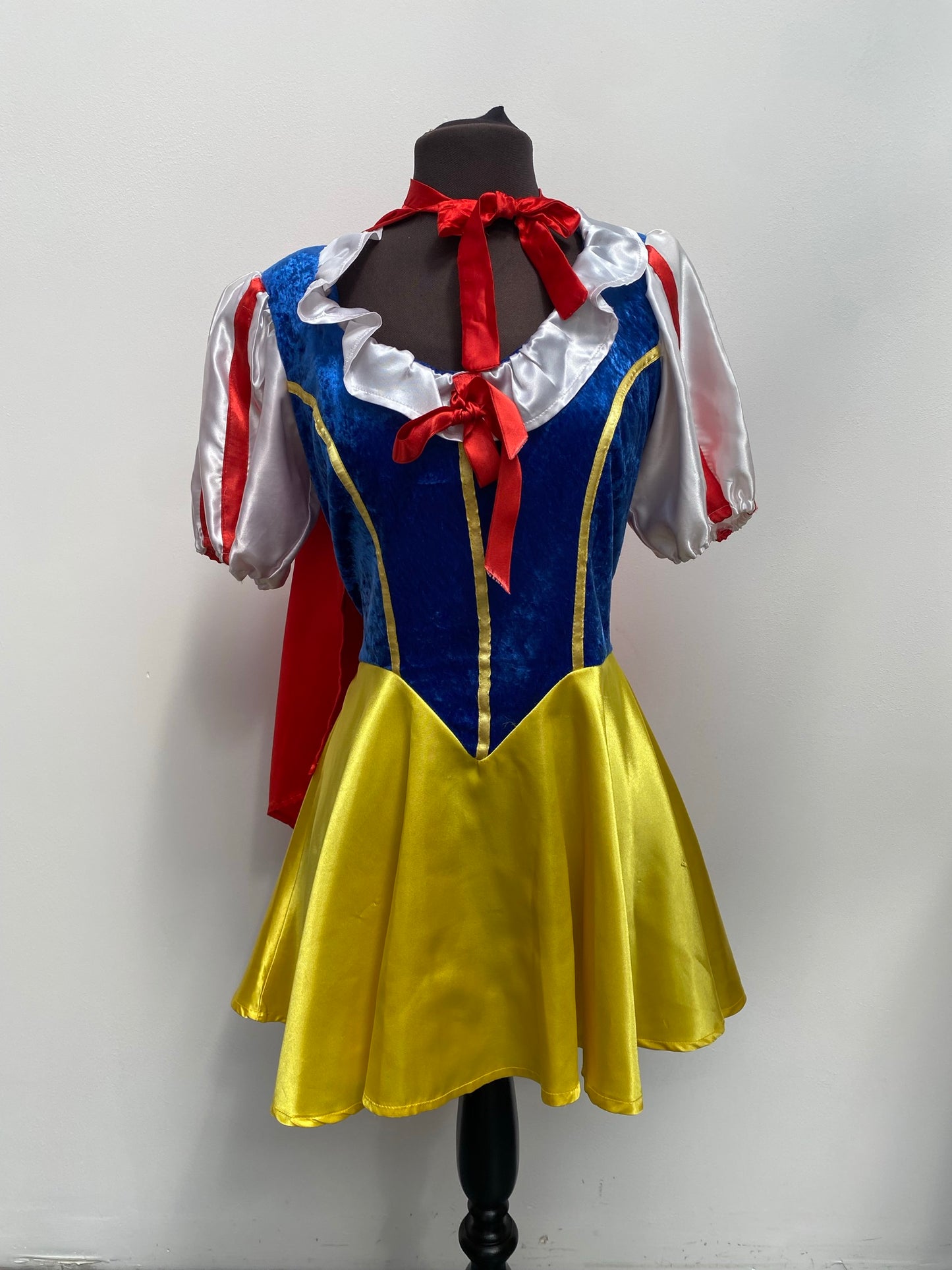 Adults Short Snow White Dress with Cape Size Small - Ex Hire Fancy Dress Costume