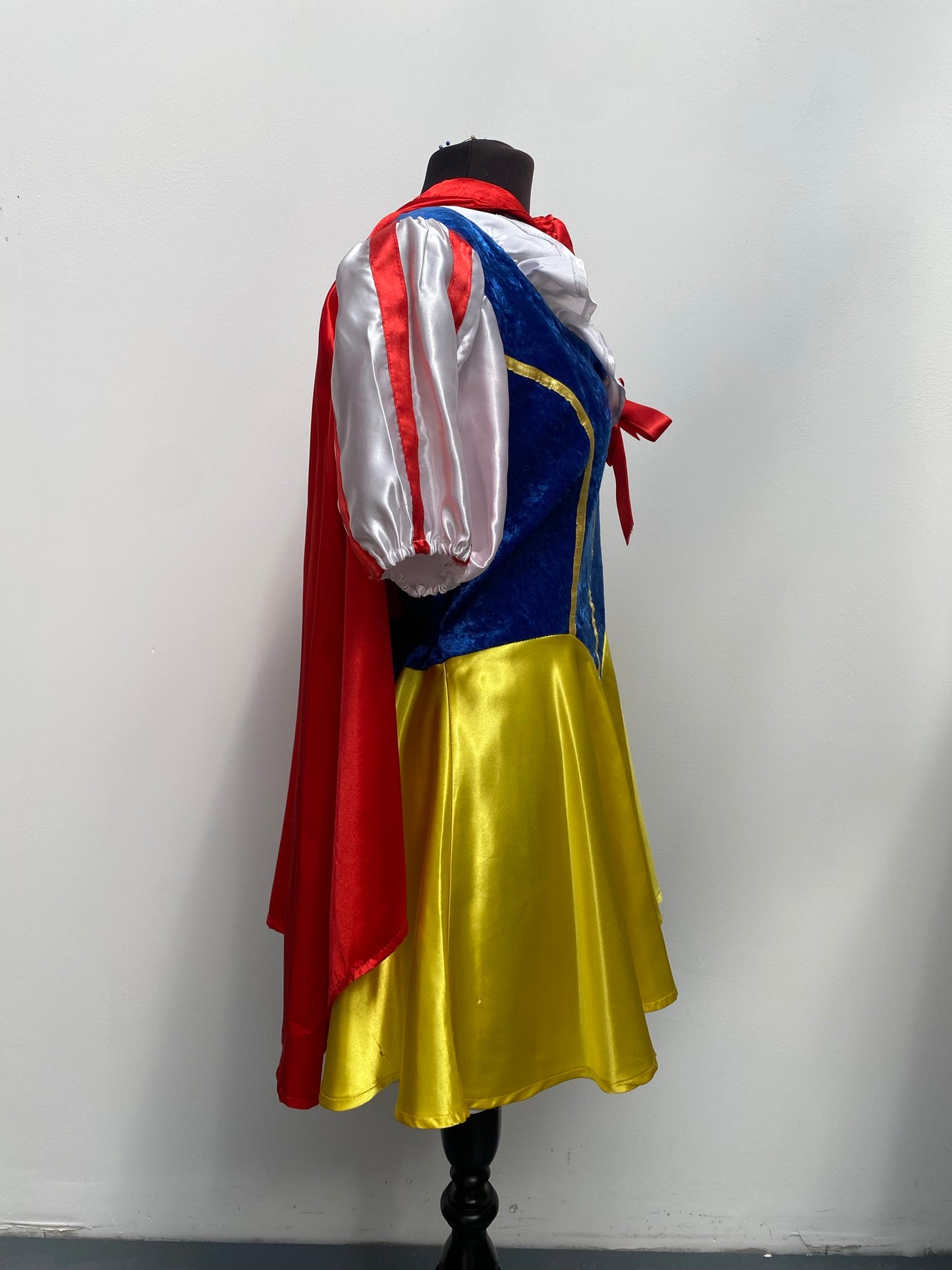 Adults Short Snow White Dress with Cape Size Small - Ex Hire Fancy Dress Costume