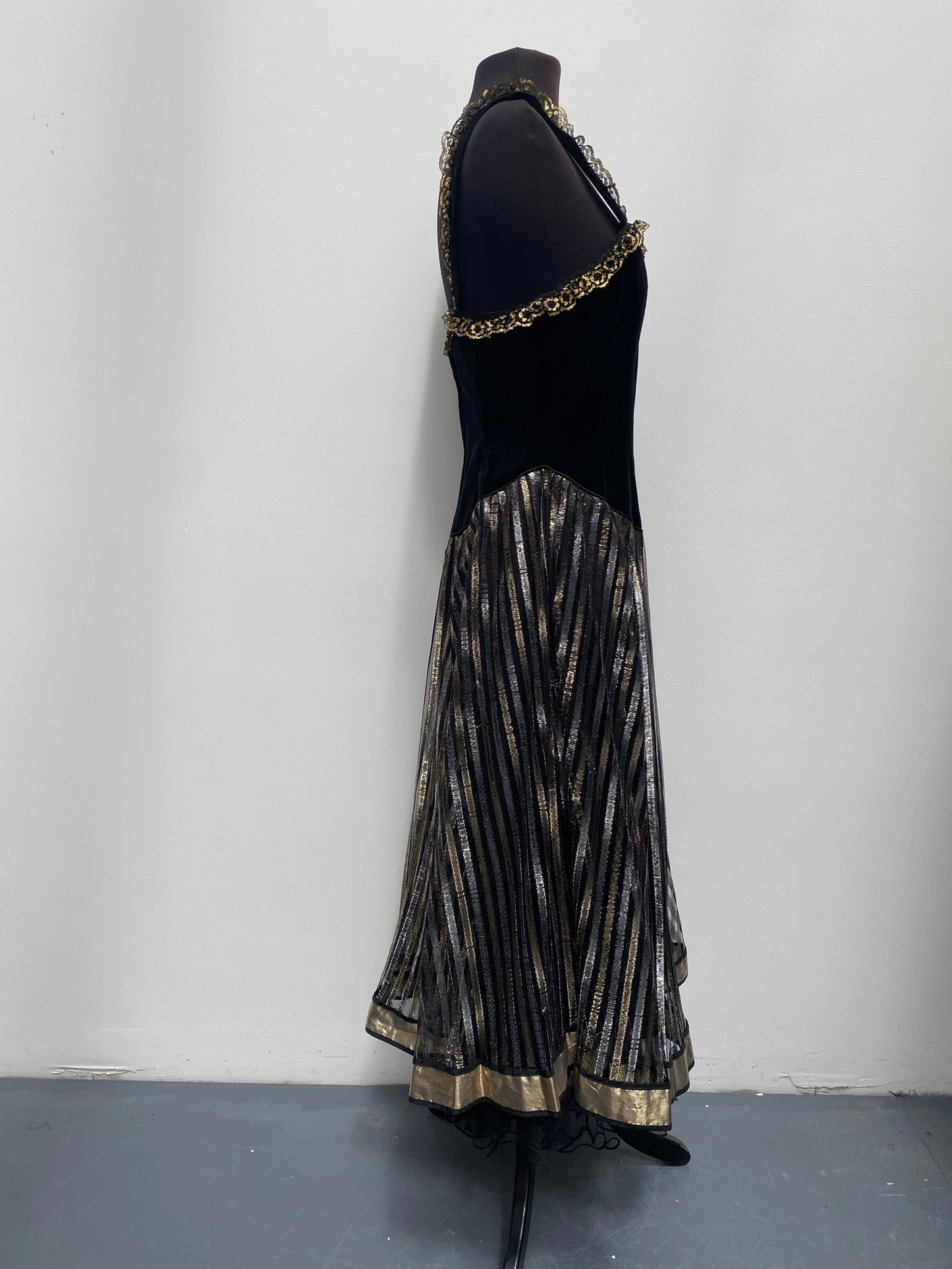 Black Gold Vintage David Butler Dress Size 10 - Showgirl/Saloon Girl Outfit
