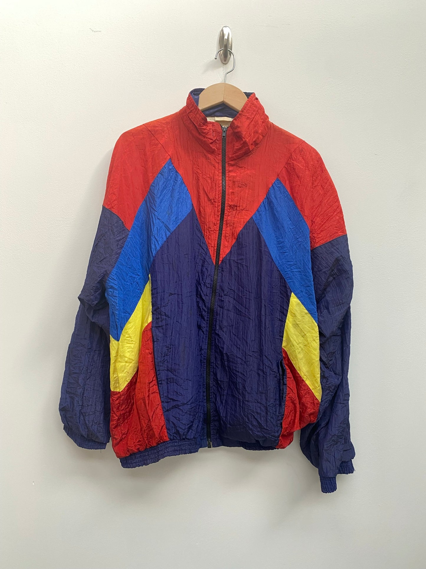 Vintage 80s Red Blue Yellow Shell Jacket Size 2XL - festival wear