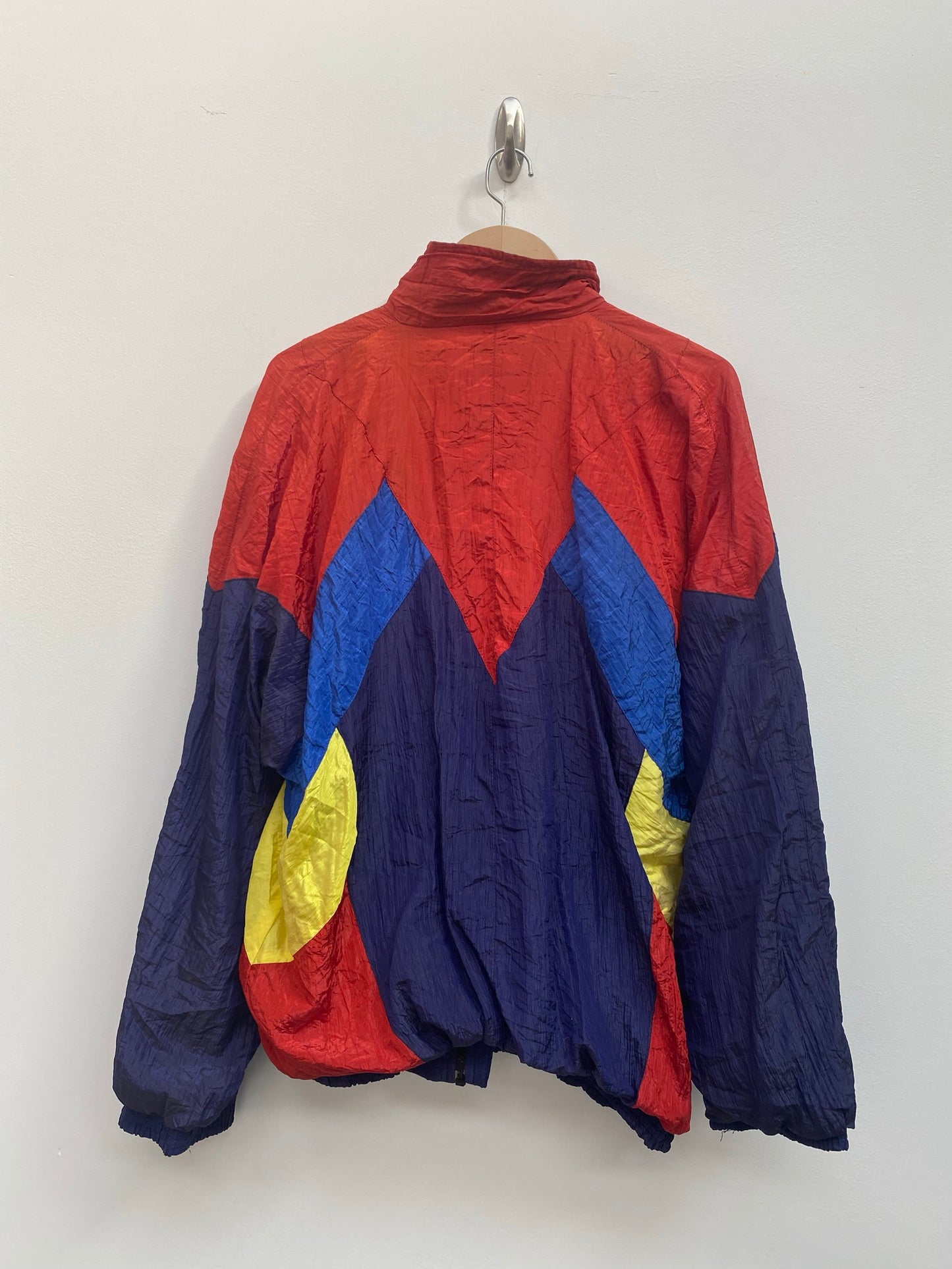 Vintage 80s Red Blue Yellow Shell Jacket Size 2XL - festival wear