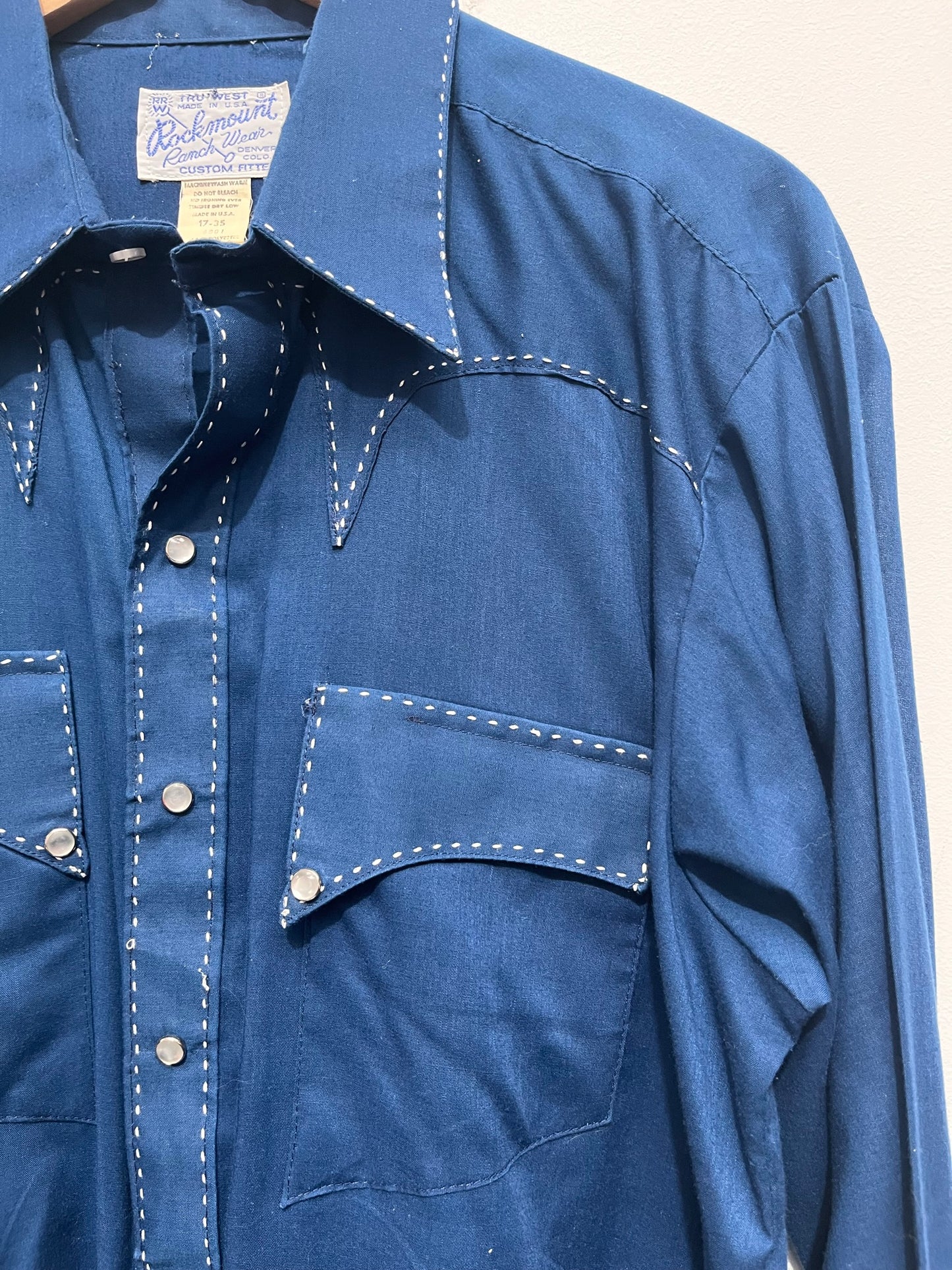 Blue Cowboy style long sleeved shirt Wild West 2XL - Ex Hire