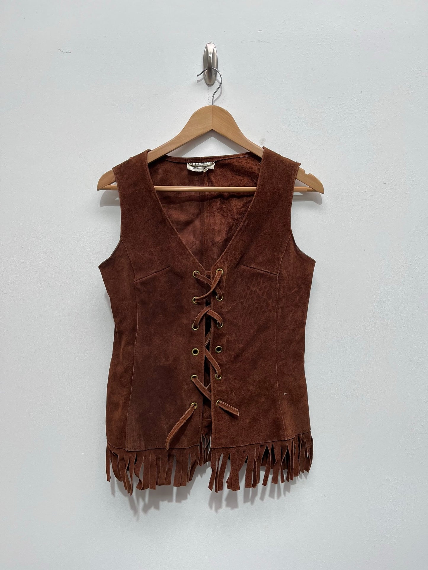 Vintage Brown Suede Waistcoat Size 10 - Wild West - Ex Hire