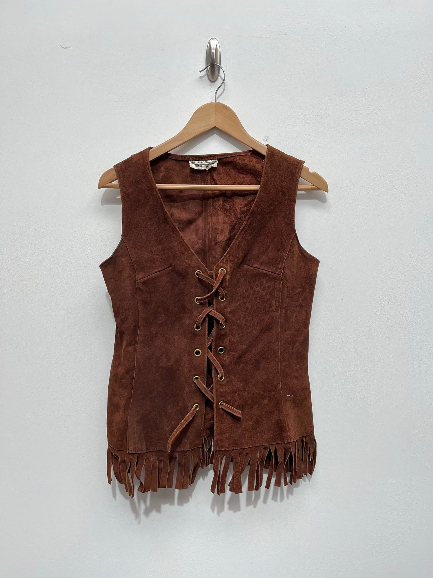 Vintage Brown Suede Waistcoat Size 10 - Wild West - Ex Hire