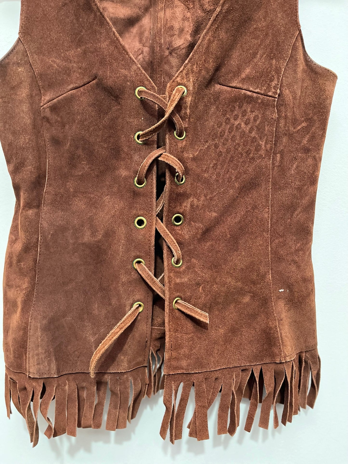 Vintage Brown Suede Waistcoat Size 10 - Wild West - Ex Hire