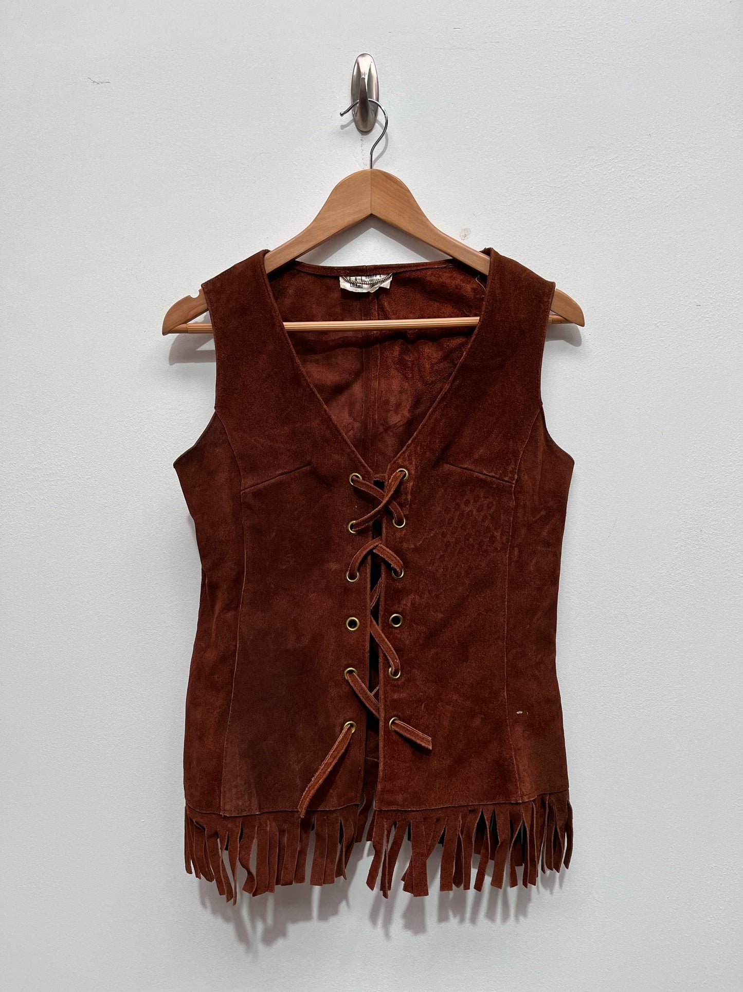 Vintage Brown Suede Waistcoat Size 10 - Wild West - Ex Hire