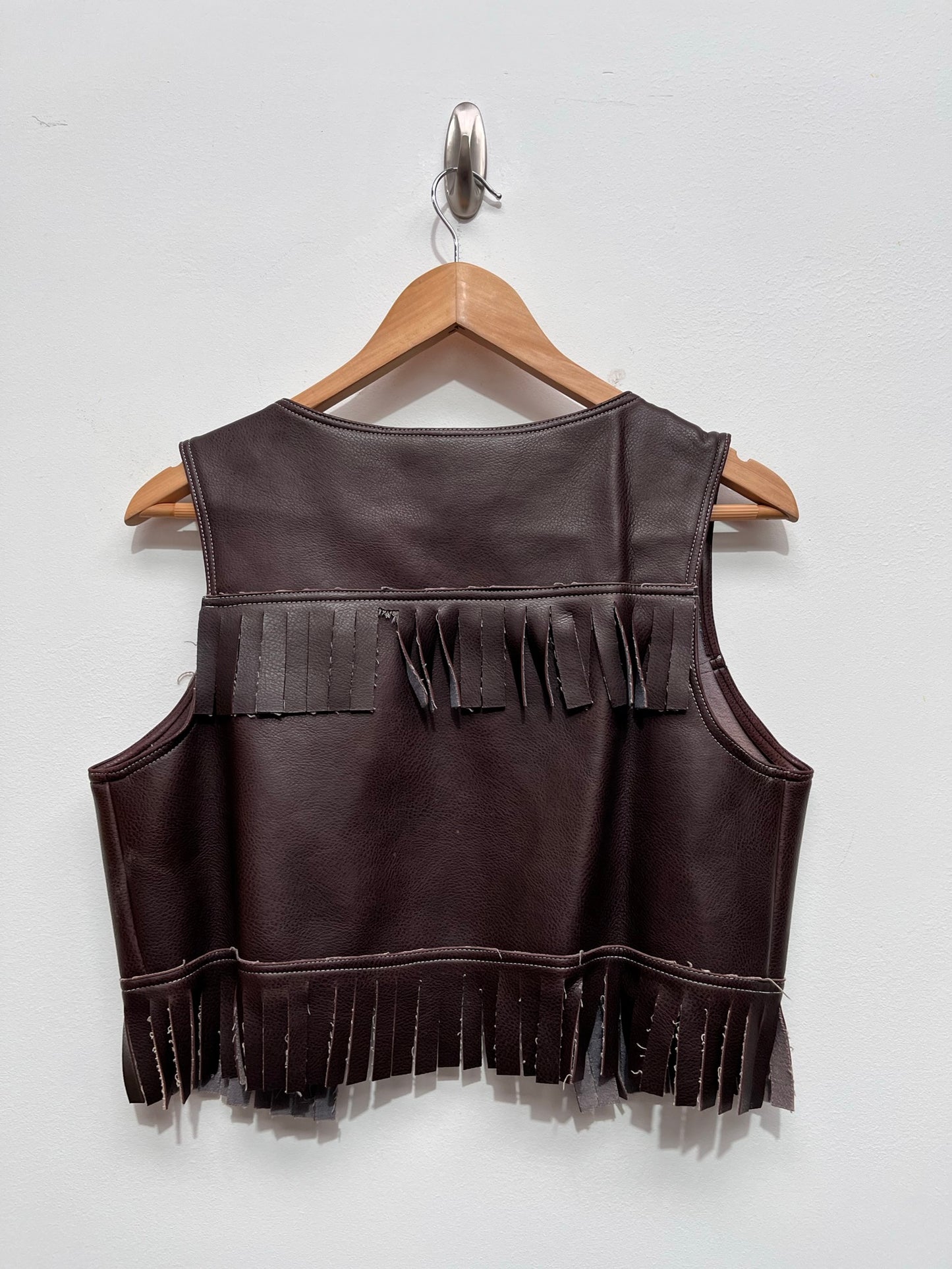 Dark Brown PVC Cowboy/Cowgirl Waistcoat EUR 36 UK 8 - Wild West - Ex Hire