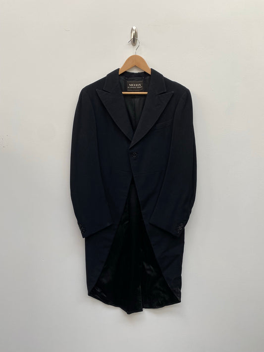 Black Morning Suit Jacket Size Small/Medium - Vintage Clothing/Ex Hire Fancy Dress Costume