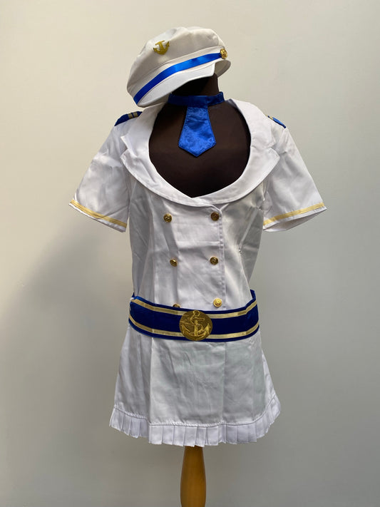White Sexy Sailor Girl Outfit Size 12-14 - NEW Fancy Dress Costume Uniforms