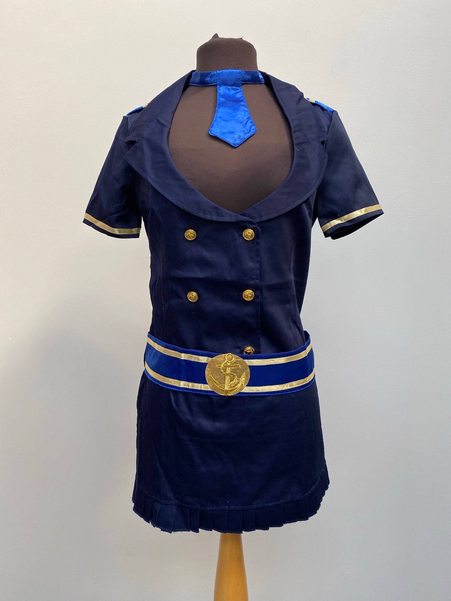 Navy Sexy Sailor Girl Outfit Size 10-12 - NEW Fancy Dress Costume Uniforms