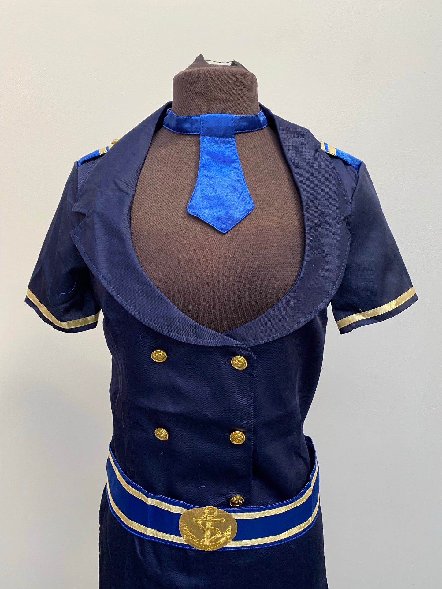 Navy Sexy Sailor Girl Outfit Size 10-12 - NEW Fancy Dress Costume Uniforms