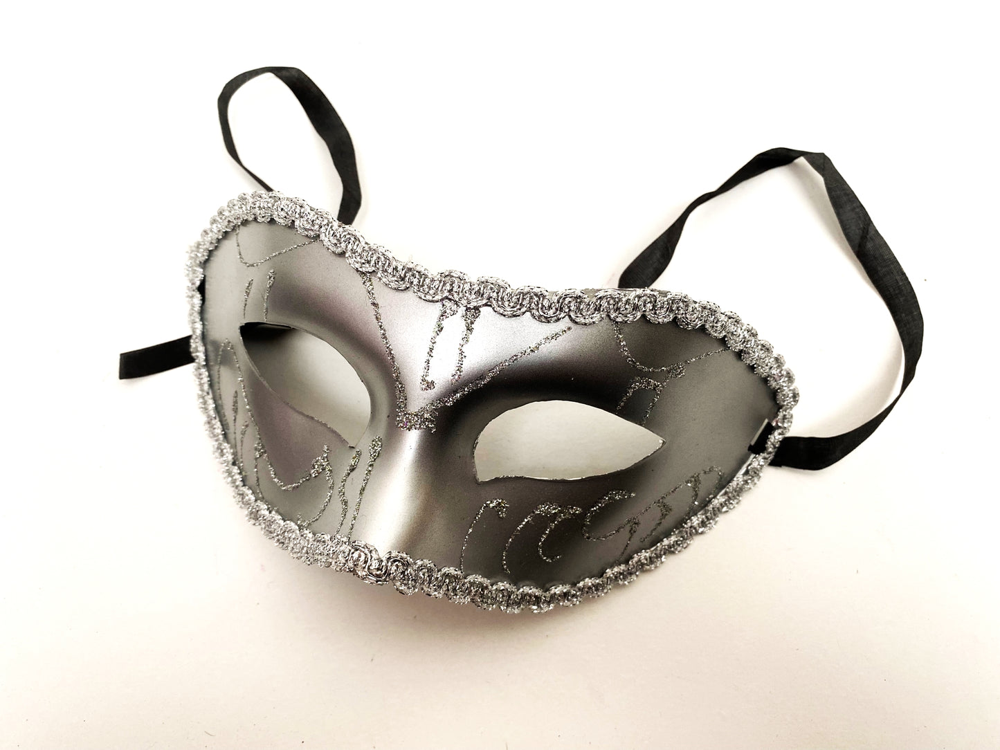Silver Masquerade Mask with glitter detail - New