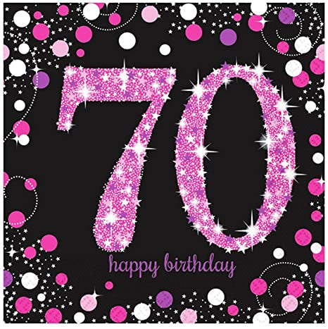 Amscan 70th Birthday Sparkling Celebration Napkins 16Pk