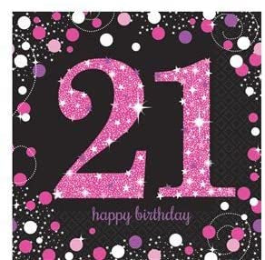 Amscan 21st Birthday Sparkling Celebration Napkins 16Pk