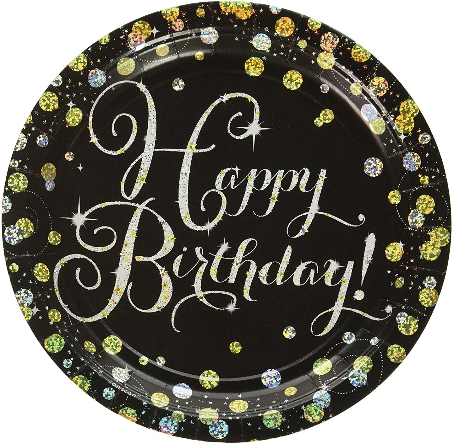 Amscan Happy Birthday Sparkling Celebrations Paper Plates 8Pk