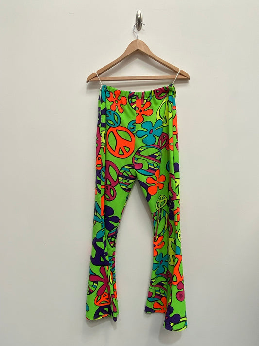 70s style psychedelic flared trousers Size Medium