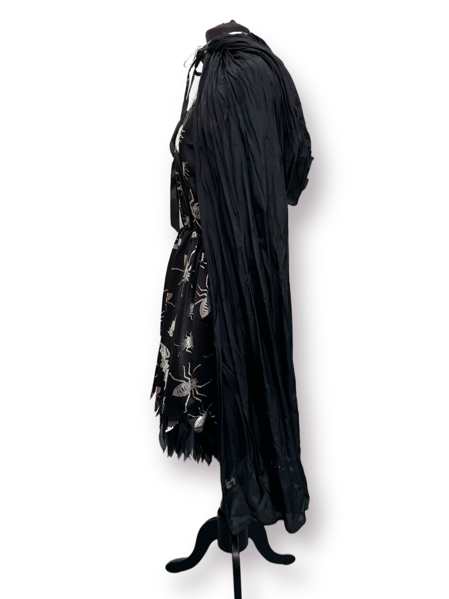 Black Silver Witch Dress with cape Size EUR 40 Size UK 12 - Ex Hire