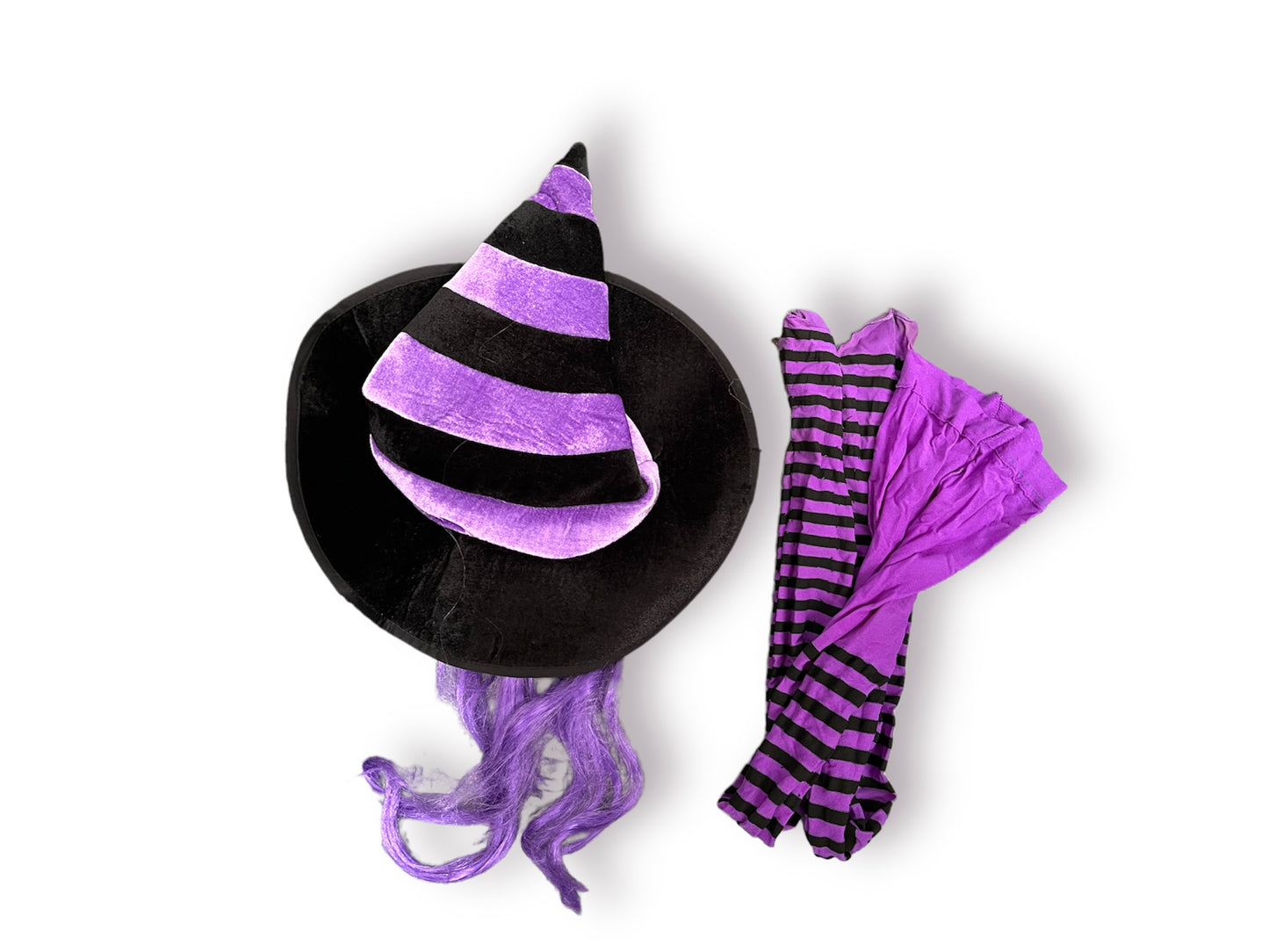 Girls Halloween Purple Black Witch Costume Age 4-6 (Small) - Ex Hire Fancy Dress Costume