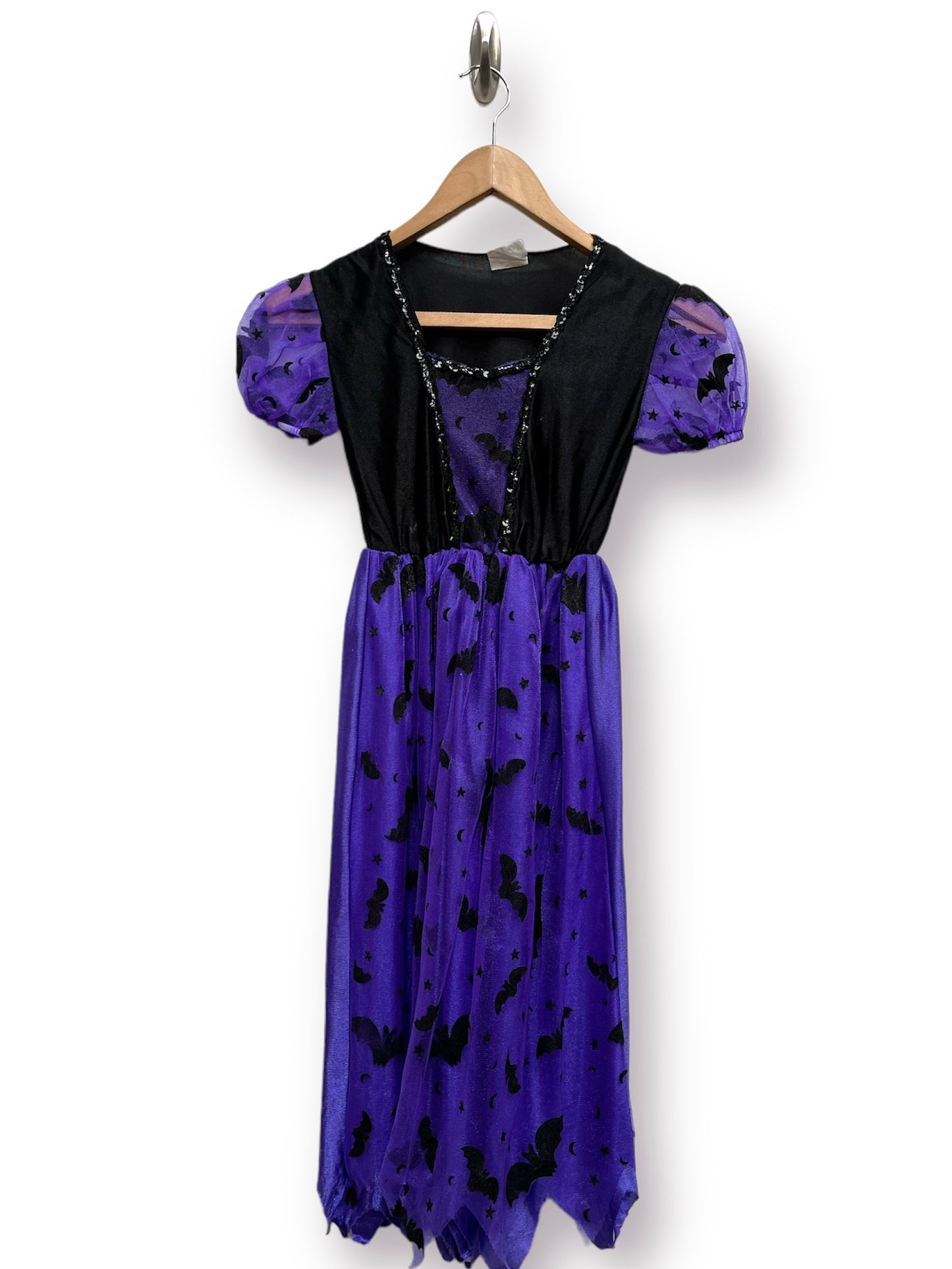 Girls Halloween Purple Black Witch Costume Age 4-6 (Small) - Ex Hire Fancy Dress Costume