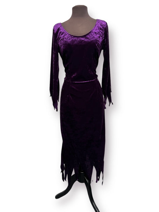 Purple Velour Vampire Queen/Witch Dress Size EUR40 Uk 12 Halloween - Ex Hire Fancy Dress & Theatre Costume