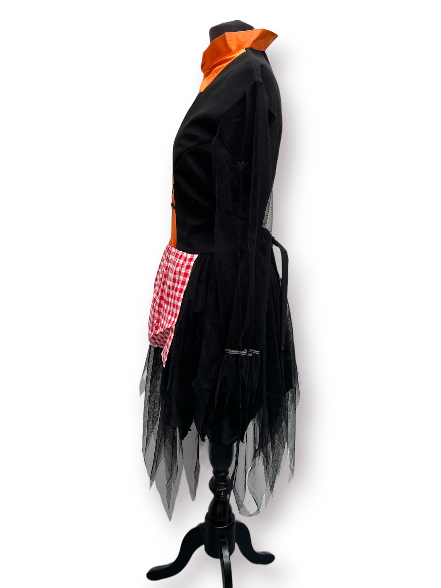 Black & Orange Halloween Witch Dress & Hat - Ex Hire Fancy Dress Costume