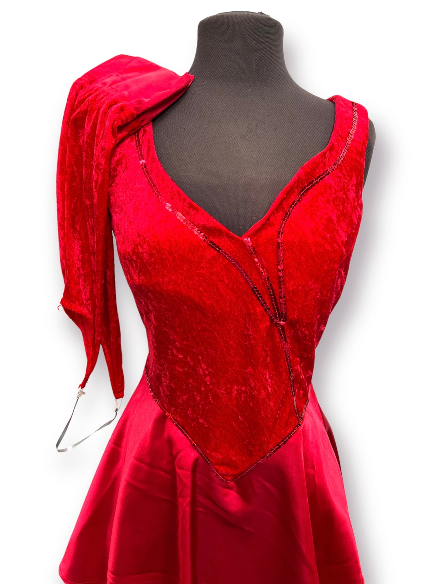 Sexy Short Halloween Red Devil Dress with Cuffs Size Small - Ex Hire Fancy Dress Costume