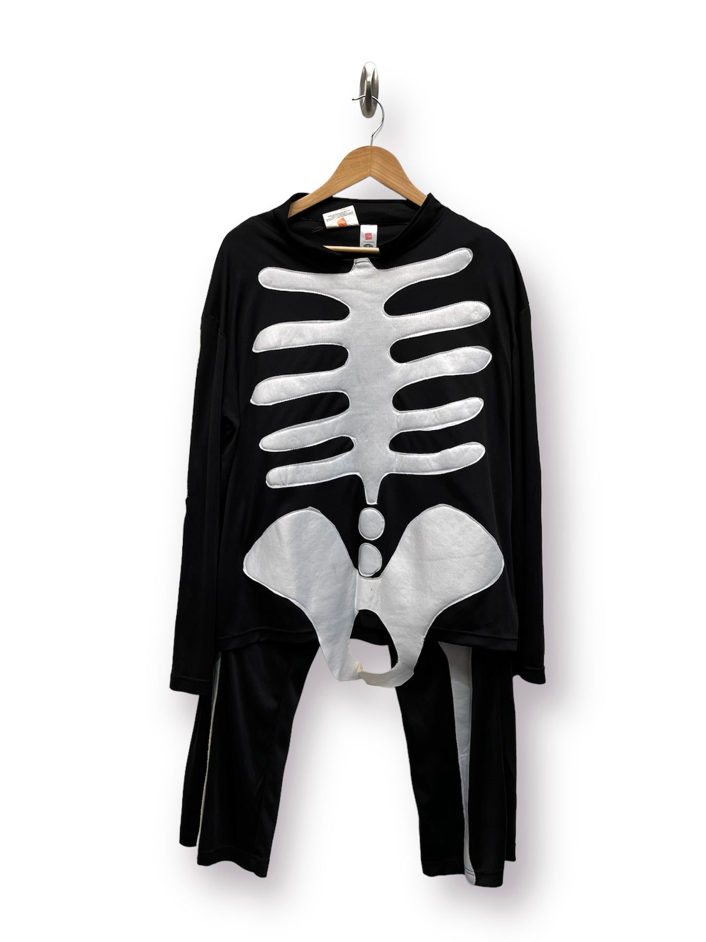 Halloween Skeleton Suit 2 Piece Size Large NO MASK INCLUDED - Ex Hire Fancy Dress Costume