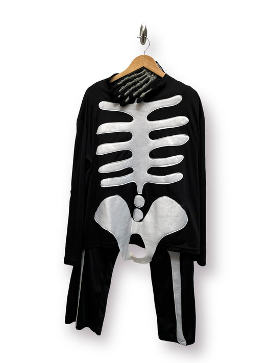 Halloween Skeleton Suit 2 Piece Size Large NO MASK INCLUDED - Ex Hire Fancy Dress Costume