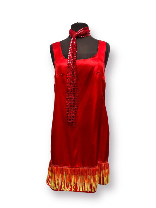 Red Halloween 1920s style flapper Dress Size 10-12 - Ex Hire Fancy Dress Costume