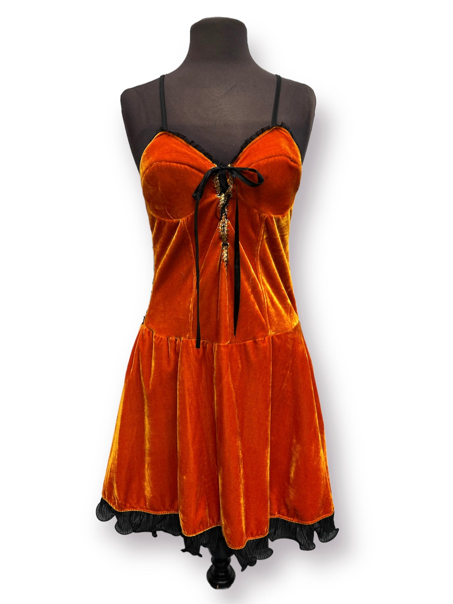 Orange Halloween Witch Dress & Hat Size 8-10 - Ex Hire Fancy Dress Costume