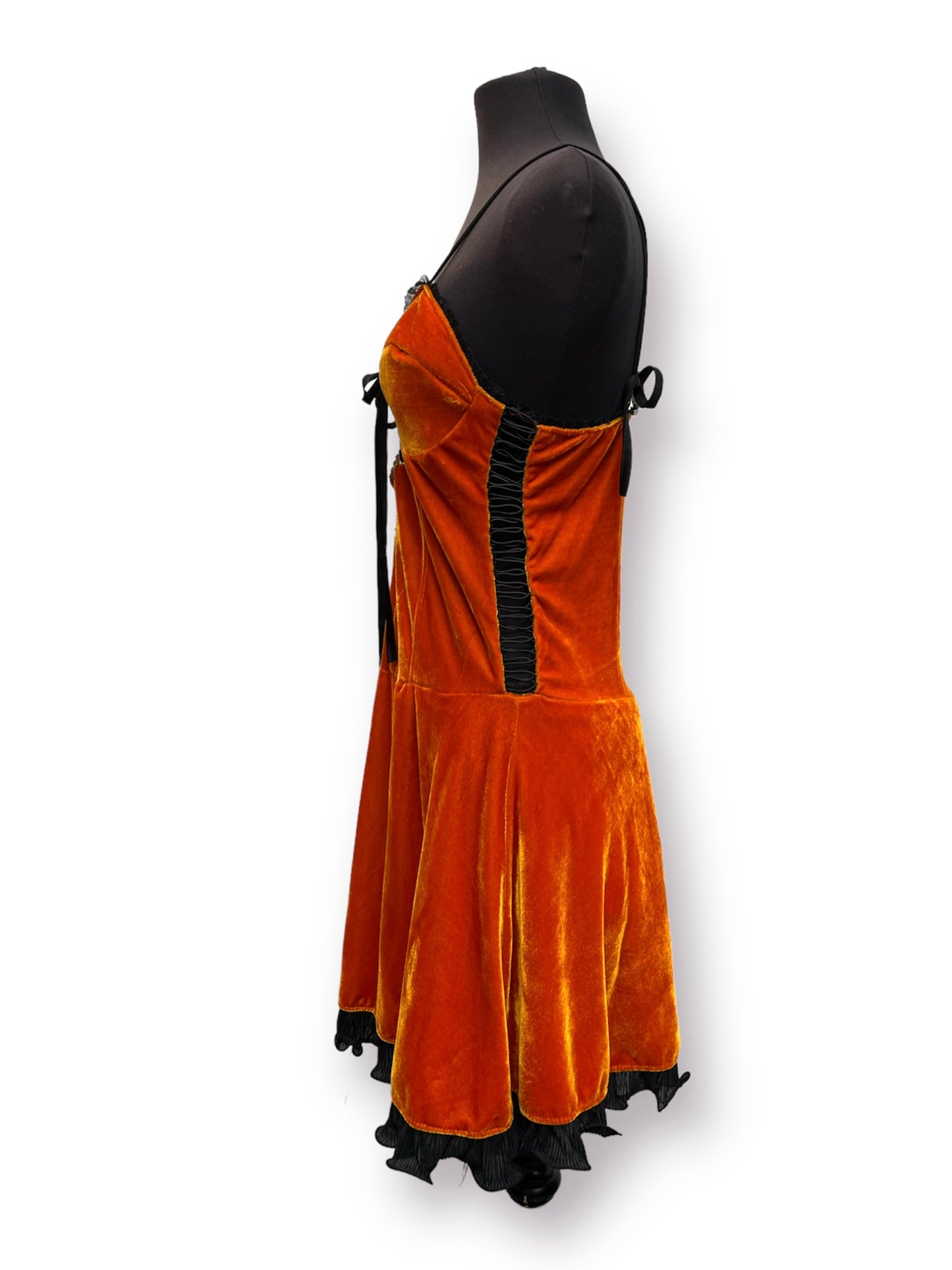 Orange Halloween Witch Dress & Hat Size 8-10 - Ex Hire Fancy Dress Costume