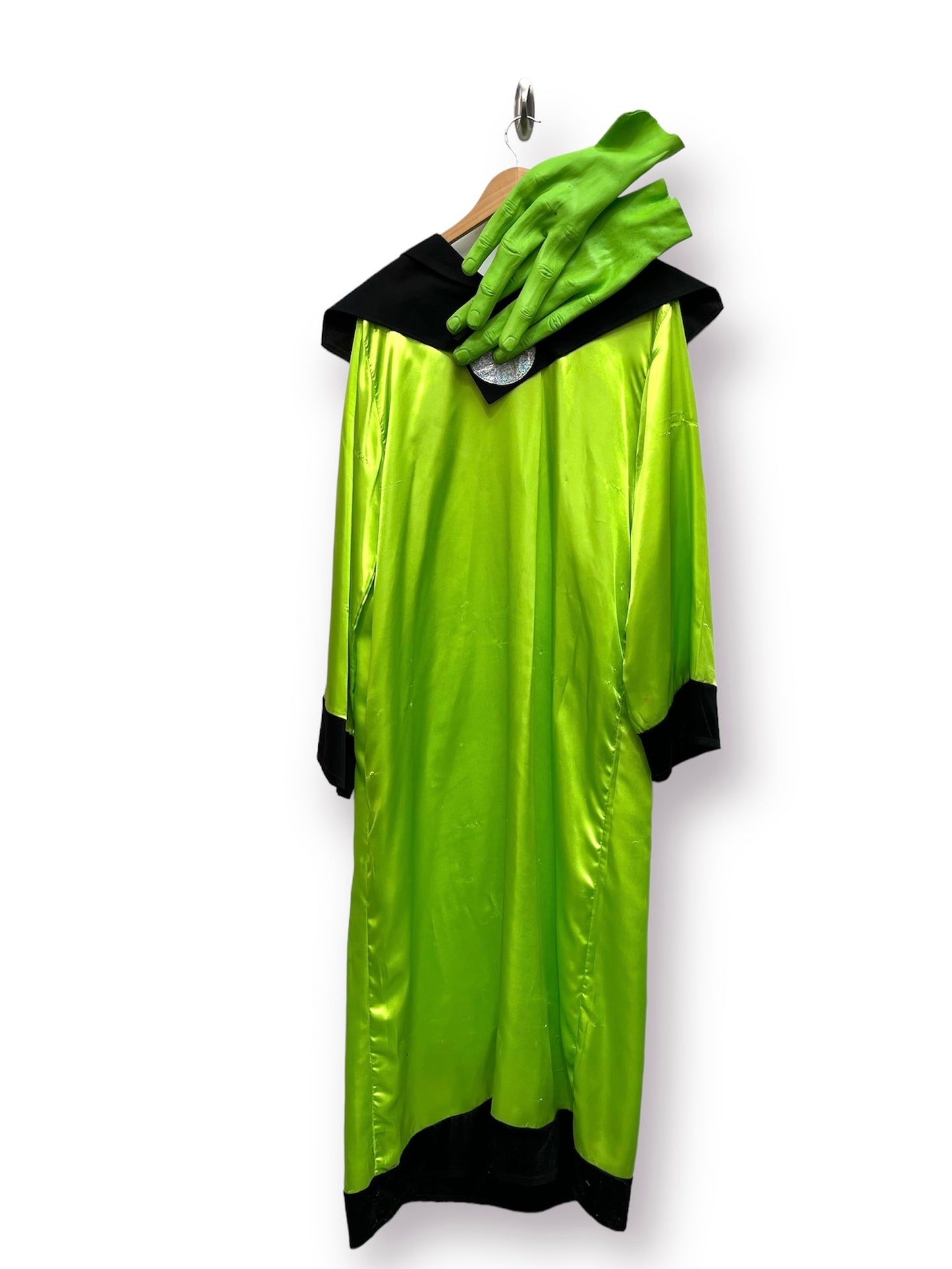 Halloween Green Alien Costume with Gloves Size Medium NO MASK - Ex Hire Fancy Dress Costume