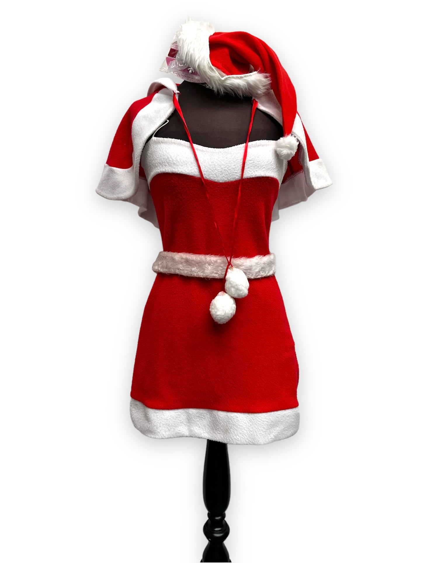 Ms Christmas/Mrs Claus Fleece Costume Size S/M - Ex Hire Fancy Dress Costume