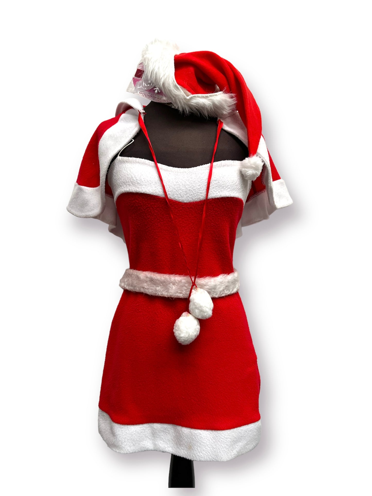 Ms Christmas/Mrs Claus Fleece Costume Size S/M - Ex Hire Fancy Dress Costume